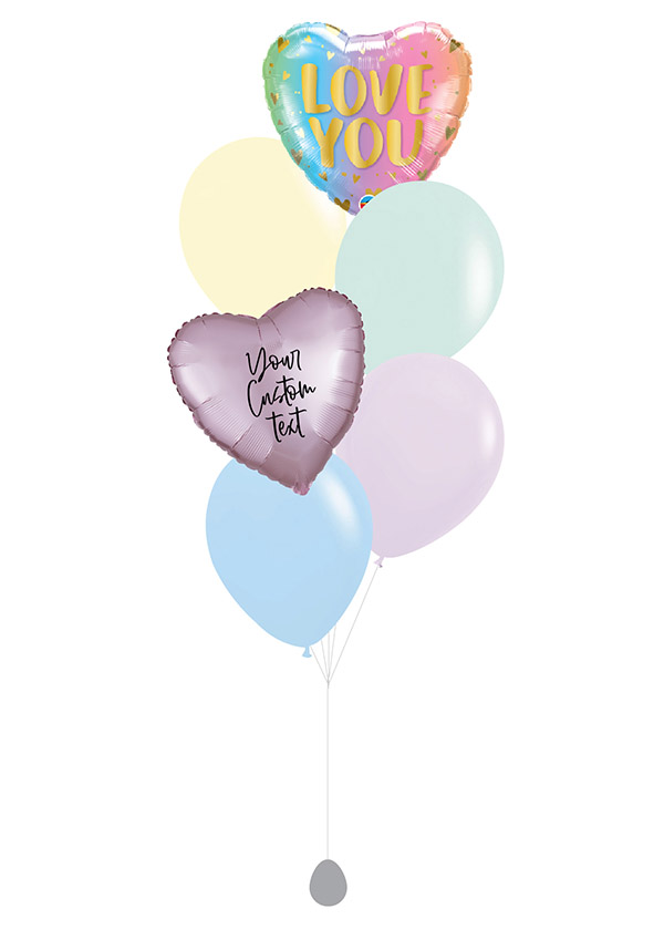 [BOUQUET] Customised Heart Love You Pastel Ombre & Hearts