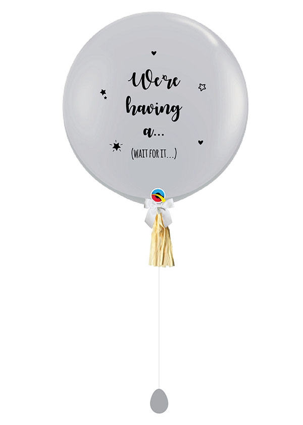 [CUSTOMISED] Gender Reveal Luxuriant Grey Balloon