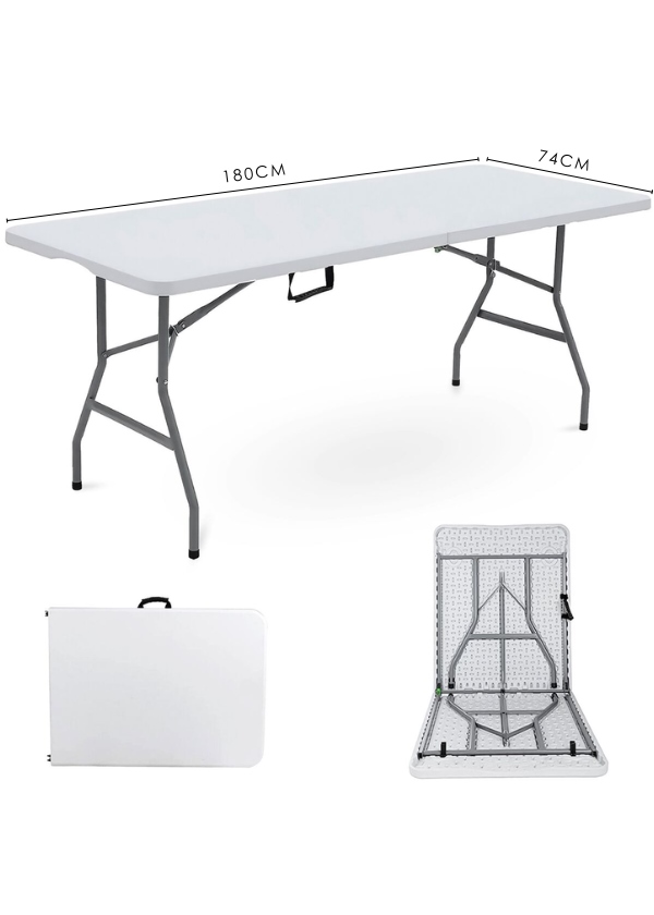[RENTAL] 180cm x 74cm Foldable Table White $20