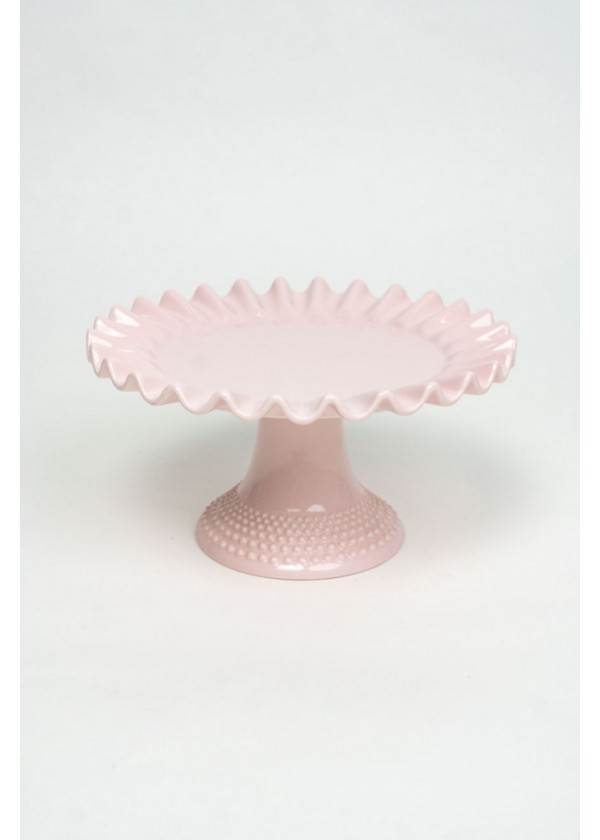 [RENTAL] Pink Ruffles Ceramic Cake Stand $10.00