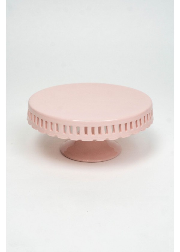 [RENTAL] Pastel Pink Ceramic Ribbon Cake Stand $12.00