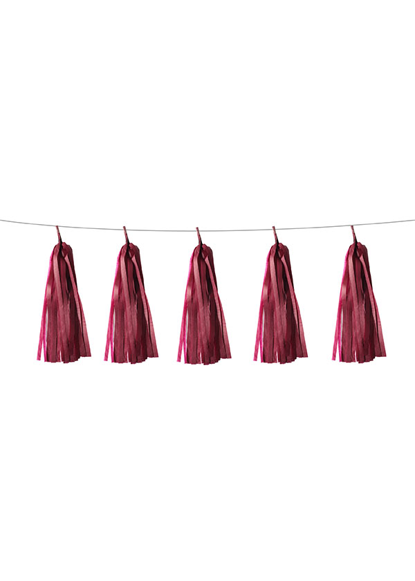 Tassel Tissue Paper Burgundy [SET OF 5]
