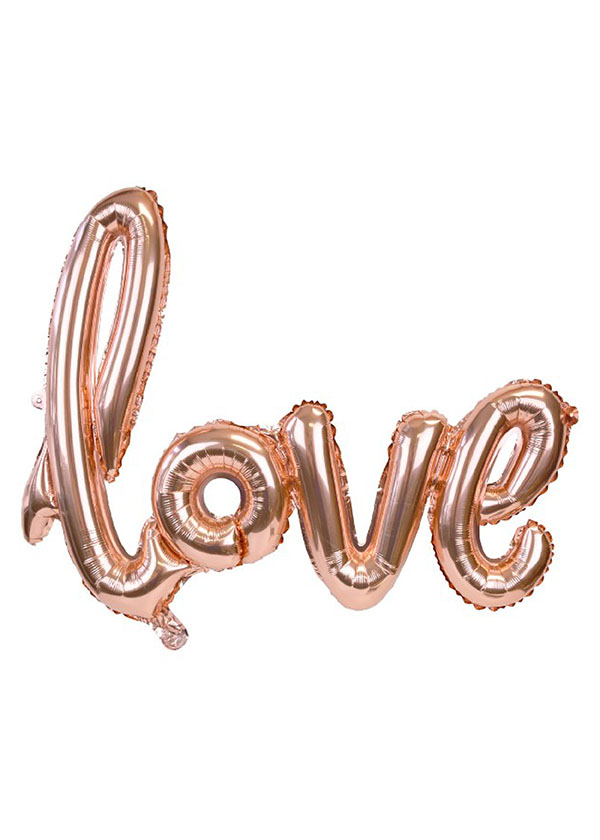 [LOVE] Script Foil Balloon Rose Gold