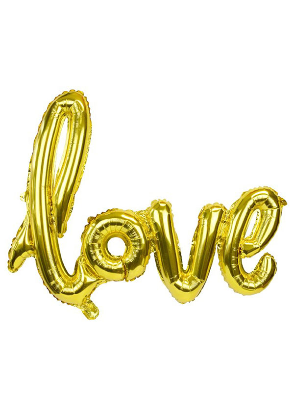 [LOVE] Script Foil Balloon Gold