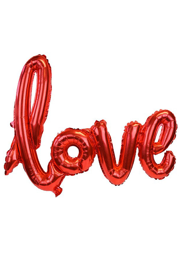 [LOVE] Script Foil Balloon Red