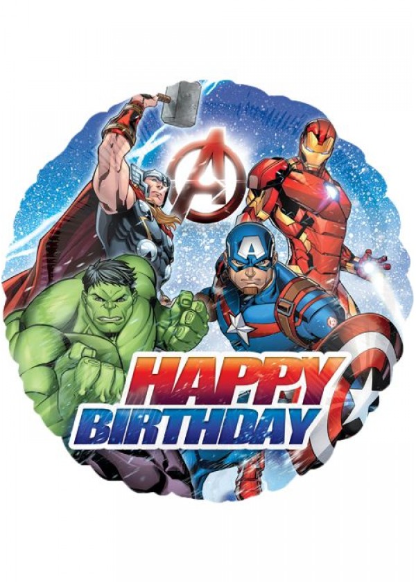 18" Round BDAY Avengers