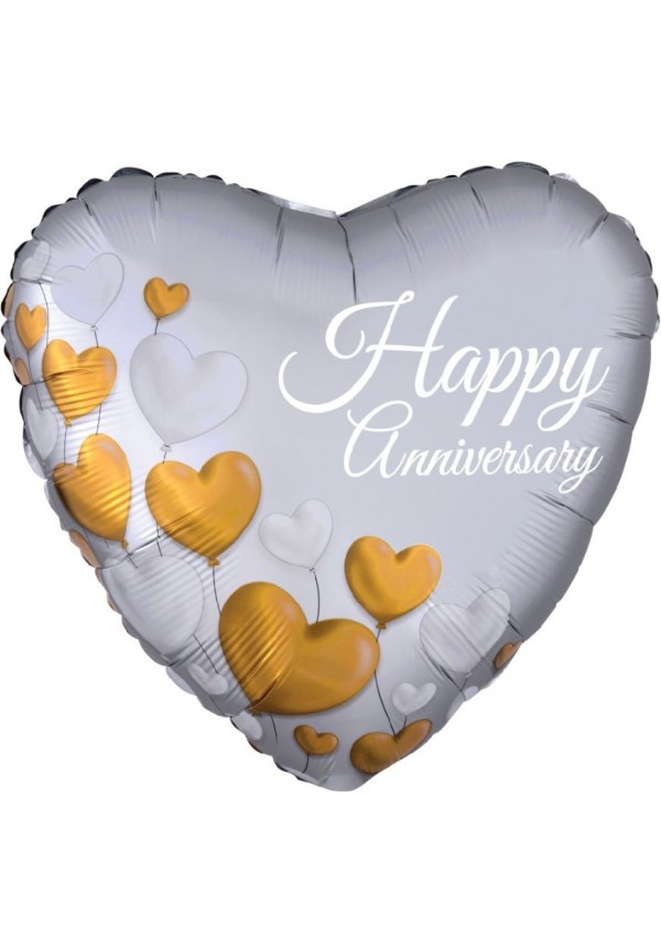 18" Heart Anniversary Platinum Hearts