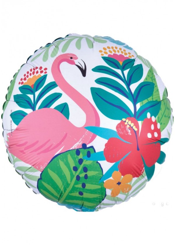 18" Round Tropical Flamingo