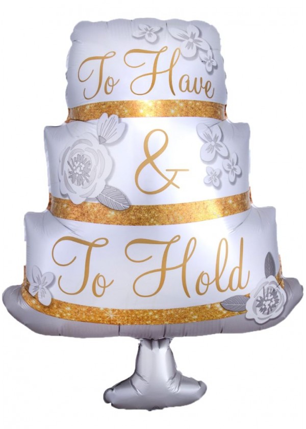 [Supershape] To Have and To Hold Cake 22" x 28"