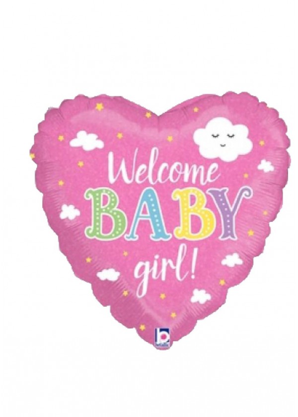 18" Heart BABY Welcome Baby Girl