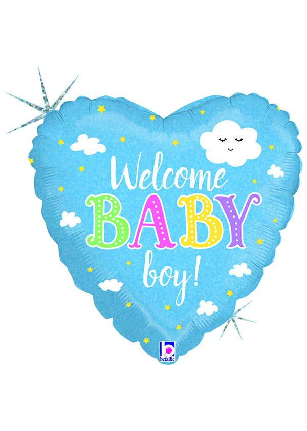 18" Heart BABY Welcome Baby Boy