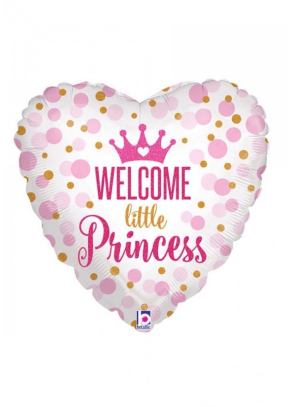 18" Heart Glitter Baby Princess