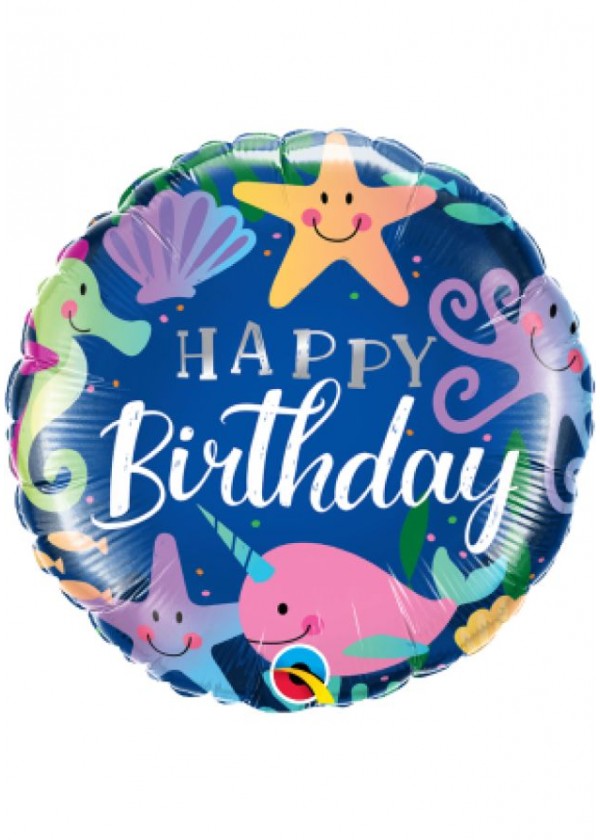 18" Round HBD Fun Under The Sea