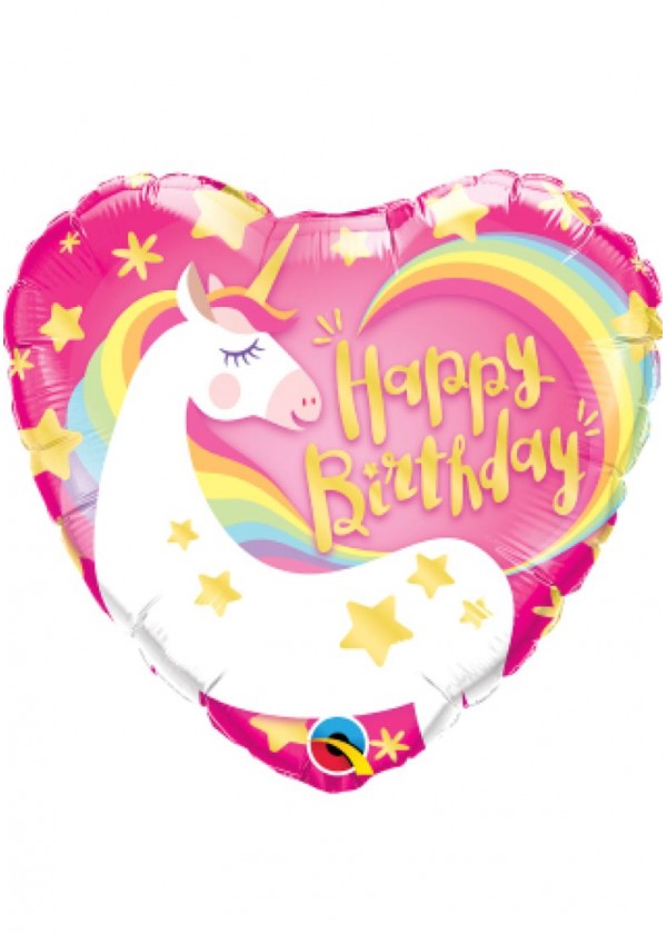 18" Heart BDAY Magical Unicorn