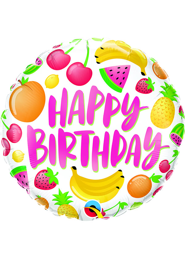 18" Round BDAY Fruits