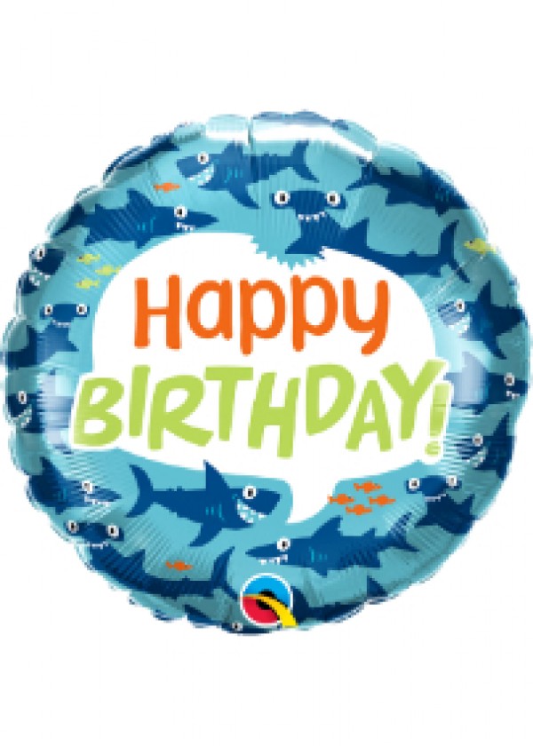 18" Round BDAY Fun Sharks