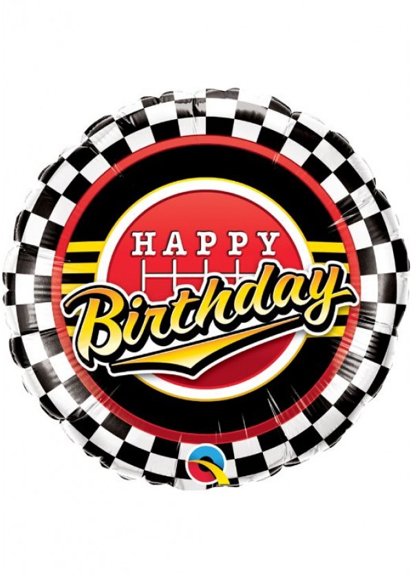 18" Round BDAY Birthday Checkered Pattern