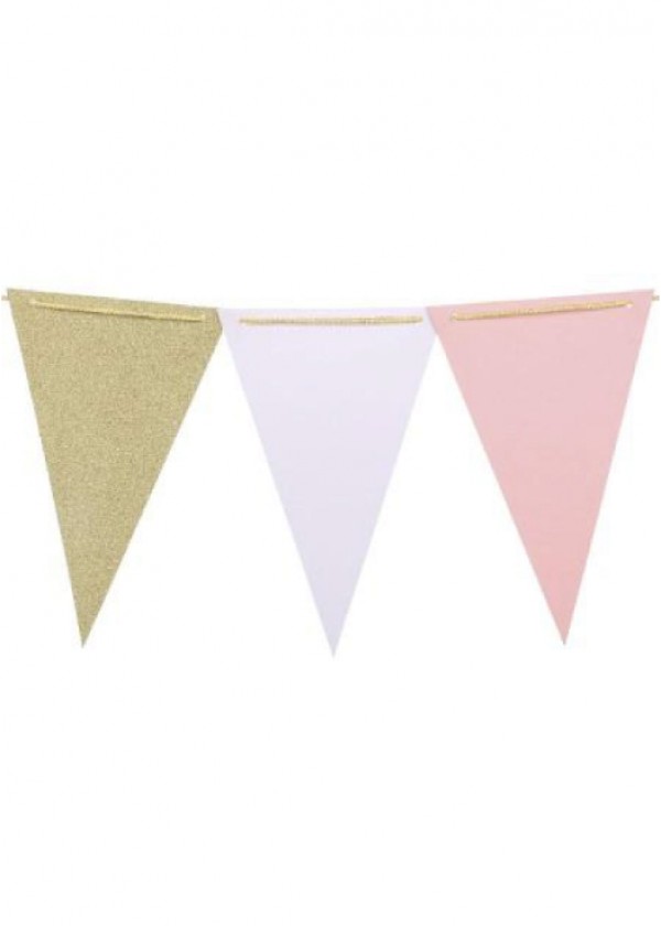 Banner Triangle [Pink, Gold White]