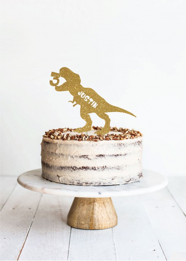 Cake Topper Dino with Age *NAME*