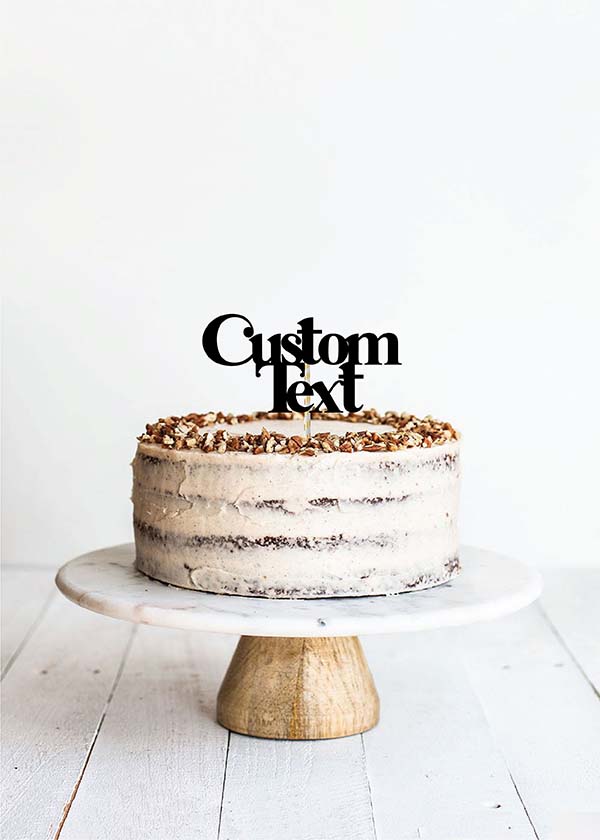 Cake Topper  2 Line Elegant Block Font